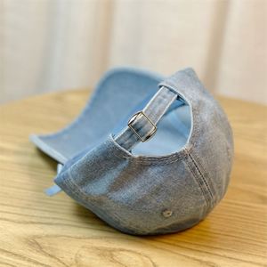 Casquette de baseball en jean personnalisée de haute qualité pour femme, style vintage américain, casquette de papa avec visière à nœud, motif imprimé en tissu tissé - Product Image 3
