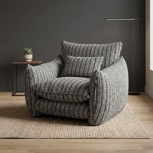 Modern Luxury Tweed Fabric Accent Armchair Italy Design Single <b>Sofa</b> Chair Home Living Room Lazy Lounge Leisure Chair - Product Image 3