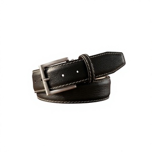 Ceintures formelles pour hommes, écologiques, imperméables, de qualité supérieure, en cuir de vache, boucle carrée en acier, robustes, style vintage, personnalisables - Product Image 2