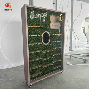 ที่วางแก้วไวน์พีวีซีเรียบหรูสำหรับตกแต่งงานปาร์ตี้ฉากหลังผนังแชมเปญสำหรับงานแต่งงานพร้อมอุปกรณ์ตกแต่งแสงนีออน - Product Image 3