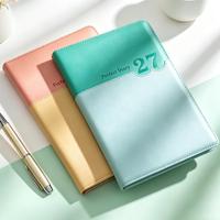 Agenda annuel, quotidien et mensuel de haute qualité avec logo personnalisé, couverture rigide en cuir PU, pour cadeaux d'affaires, cadeaux personnels