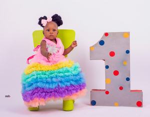 Colorido princesa bebé niñas vestidos de fiesta de cumpleaños con cuentas flor niña niños vestido de fiesta para sesión de fotos - Product Image 6