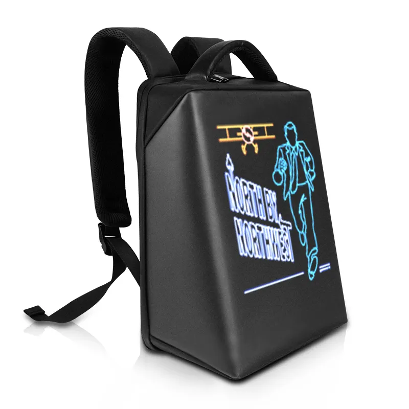 Smart WiFi LED Backpack 23L with Colorful LED Sign Panel and Programmable, DIY Fashion Waterproof