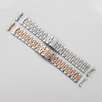 Bracelet de montre en acier inoxydable à extrémités courbées Upro, bracelet solide à 7 maillons, fermoir papillon à double bouton, 12 14 16 18 20 21 22 mm
