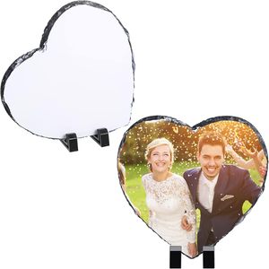 Wholesale Heart Shape 15x15cm Sizes Sublimation Blanks Rock Slate Custom Photo Frame Sublimation Slates for Heat Transfer - Product Image 1