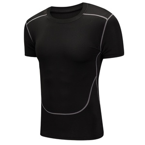 <span class=keywords><strong>Camiseta</strong></span> Deportiva de Jersey Sólido para Hombre con Logotipo Personalizado, <span class=keywords><strong>Camiseta</strong></span> Deportiva para Gimnasio, Entrenamiento, Correr, Casual, Transpirable, Ajustada, de Secado Rápido - Product Image 1