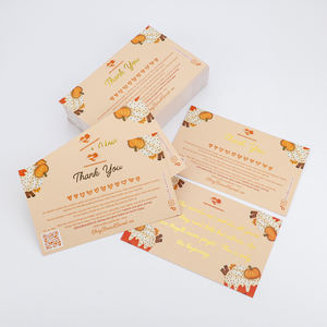 Vente en gros de cartes de remerciement pour votre bon de commande Impression personnalisée Papier d'insertion Feuille d'or Cartes de remerciement pour le soutien de mon entreprise - Product Image 1