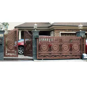 Folding aluminum exterior price villa entrance house main gate door designs electric high quality aluminum gate