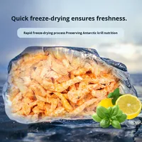 Nourriture pour poissons d'ornement en morceaux entiers de krill antarctique lyophilisé, vente directe du fabricant du Shandong en bouteille