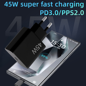 เครื่องชาร์จเร็ว USB-C PD 45วัตต์ EU UK ชนิดปลั๊กอะแดปเตอร์ชาร์จไฟติดผนังชนิด C สำหรับ Samsung <span class=keywords><strong>iPhone</strong></span> แล็ปท็อปโทรศัพท์มือถือ - Product Image 3