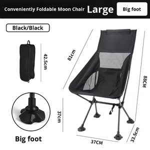 Chaise de camping pliante portable et respirante pour l'extérieur, chaise de plage anti-affaissement à pieds de grenouille, chaise de loisirs - Product Image 5
