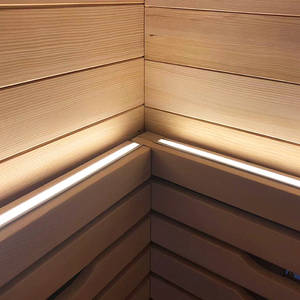 Sauna en bois de hemlock de haute qualité pour 2 personnes, avec panneau de commande et éclairage rouge. - Product Image 1