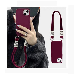 Funda de teléfono Tpu para Iphone con cordón, diseño de borde de color caramelo, estampado con eslogan, compatible con Iphone 12, 13, 14 - Product Image 4
