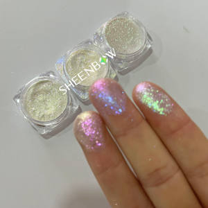 Pigment de <span class=keywords><strong>licorne</strong></span> <span class=keywords><strong>arc</strong></span>-<span class=keywords><strong>en</strong></span>-<span class=keywords><strong>ciel</strong></span> mélangé à de la poudre acrylique, Pigment de sirène pour Nail Art, poudre d'aurore - Product Image 2