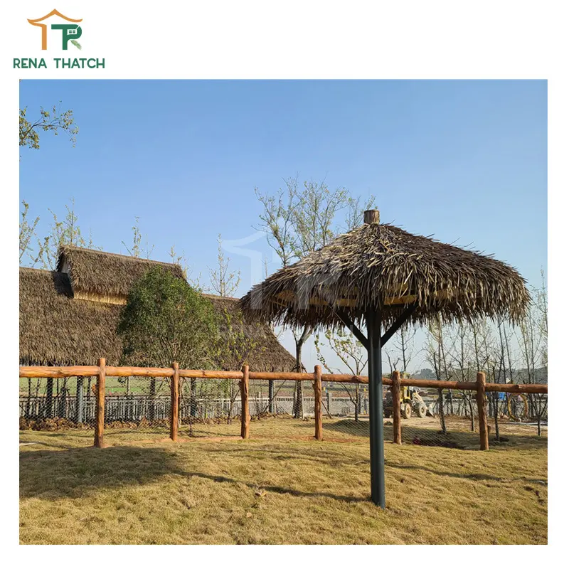 Parapluie de toit de chaume en paille en plastique résistant au feu matériaux de toit de chaume de palmier artificiel pour villa maison de villégiature