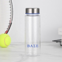 Logo personnalisé 500ml sans Bpa SK Tritan plastique transparent Ma bouteille bouteille d'eau avec couvercle en acier inoxydable