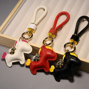 DZ Trendy Cowhide Leather Pony <b>Light</b> Keychain Pendant Durable Lightweight Metal for Car & Bag Cute - Product Image 4