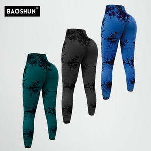 Liquidation vente européenne américaine taille haute Fitness pantalon épaissi pêche hanche cravate-teint sans couture Yoga Leggings aucun remboursement - Product Image 3