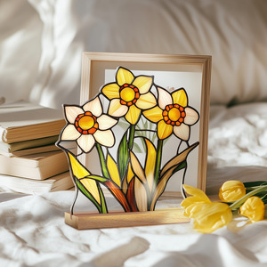 Floral Transparent Acrylique Petite Fleur Fraîche Vague <span class=keywords><strong>Oiseau</strong></span> <span class=keywords><strong>Peint</strong></span> Maison Décoratif Knick-Knacks Ornements De Bureau Chambre Stickers - Product Image 1