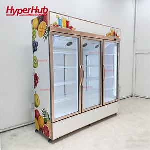 Réfrigérateur commercial haut de gamme en alliage d'aluminium <span class=keywords><strong>brossé</strong></span> avec refroidissement par air, pour boissons et fruits, vitrine réfrigérée pour cuisine professionnelle - Product Image 1