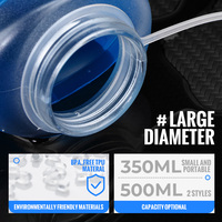 Bouteilles d'eau souples pliables WRELS pour le sport, 350 ml et 500 ml, avec logo personnalisé, en TPU, pour la course à pied et le marathon (vente en gros)