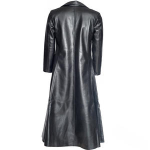 Cappotto lungo da uomo Punk gotico cappotto lungo <span class=keywords><strong>nero</strong></span> giacca invernale in <span class=keywords><strong>pelle</strong></span> Goth Vampire Coat Dark Knight Cool Cape Coat - Product Image 6