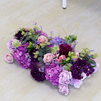 Panneau de fleurs artificielles en soie réaliste violet sur mesure pour mariage et fête des Mères, 40x60cm, pour décoration d'arche murale