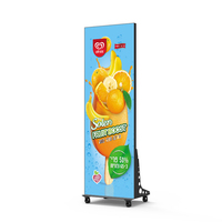 Nuova pubblicità di vendita calda led Poster Display con ruote pavimenti WiFi in piedi specchio mobile Poster LED