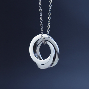 Gümüş gül altın Tricolor halka kolye boş kişiselleştirilmiş özelleştirme takı-kadın erkek Minimalist paslanmaz çelik kolye - Product Image 4