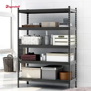 Dragonshelf Light duty 5 Tiers Rack metal steel boltless slotted shelving rack shelves storage racking for home use