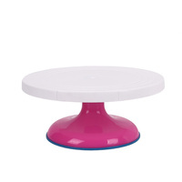 Base antidérapante en plastique de 10 pouces support de gâteau de taille haute à axe unique support de gâteau tournant à 360 degrés plateau tournant