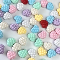 Perles en vrac en acrylique couleur unie motif grille AB en forme de cœur pour accessoires de pendentifs de chaînes de téléphone et porte-clés DIY, vente en gros