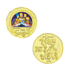 Pièces commémoratives personnalisées sur le thème de l'anime américain Toy <span class=keywords><strong>Story</strong></span>, plaquées or double face, procédé de moulage sous pression, badges en forme de pièce de monnaie - Product Image 5
