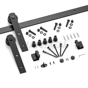 Gabinete deslizante de longitud personalizada Puerta de madera Bypass Kit de herrajes para puertas de Granero Kit de herrajes para puertas corredizas de Granero