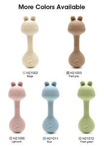 Giocattoli sonaglio in Silicone stile coniglio di nuovo Design animali cartoni animati giocattolo massaggiagengive sensoriali senza BPA - Product Image 4