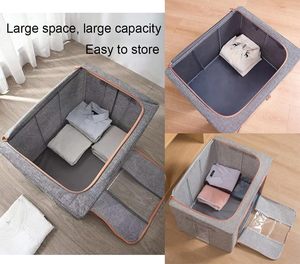 Clothes Storage <b>Bins</b> Box-Foldable Stackable <b>Rectangle</b> Container Organizer Set with Clear Window & Carry Handles - Product Image 3