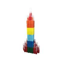 Mini jouets pour bébés et enfants, non toxiques, en plastique portable, empilables, crayons de peinture à construire