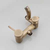 Ensemble de douche de salle de bain 3 voies en laiton antique avec pommeau de pluie et douchette à main, mitigeur à cartouche céramique