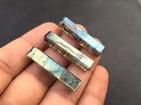 Ensemble de 3 pièces de perles briolette lisses en forme de crayon en labradorite naturelle de haute qualité, faites à la main, certifiées par un tiers, pour pendentif