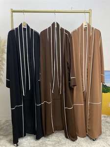 Personalización de Fábrica, Personalización de Logotipo, OEM, ODM, Abaya Musulmana Modesta, Vestido Largo Islámico de Manga Larga, Abaya Musulmana Abierta, Túnica Larga - Product Image 2