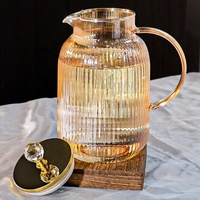 Service à thé et bouilloires de luxe 7 pièces – Ensemble de verrerie pour eau, thé et jus avec plateau de rangement – Ensemble bouilloire en verre pour eau froide
