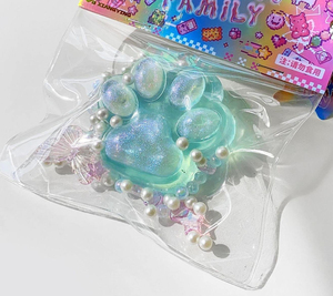 Pink Pearl Paw <b>Silicone</b> Stress Relief Squishy Gel <b>Bead</b> Fidget Toy Sensory Keychain Charm for Kids Adults Gift - Product Image 5