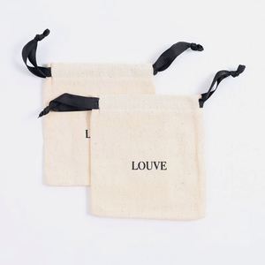 Wholesale Eco Muslin Cotton Gift Packaging <b>Pouch</b> Customized Organic Cotton <b>Drawstring</b> Bag - Product Image 4
