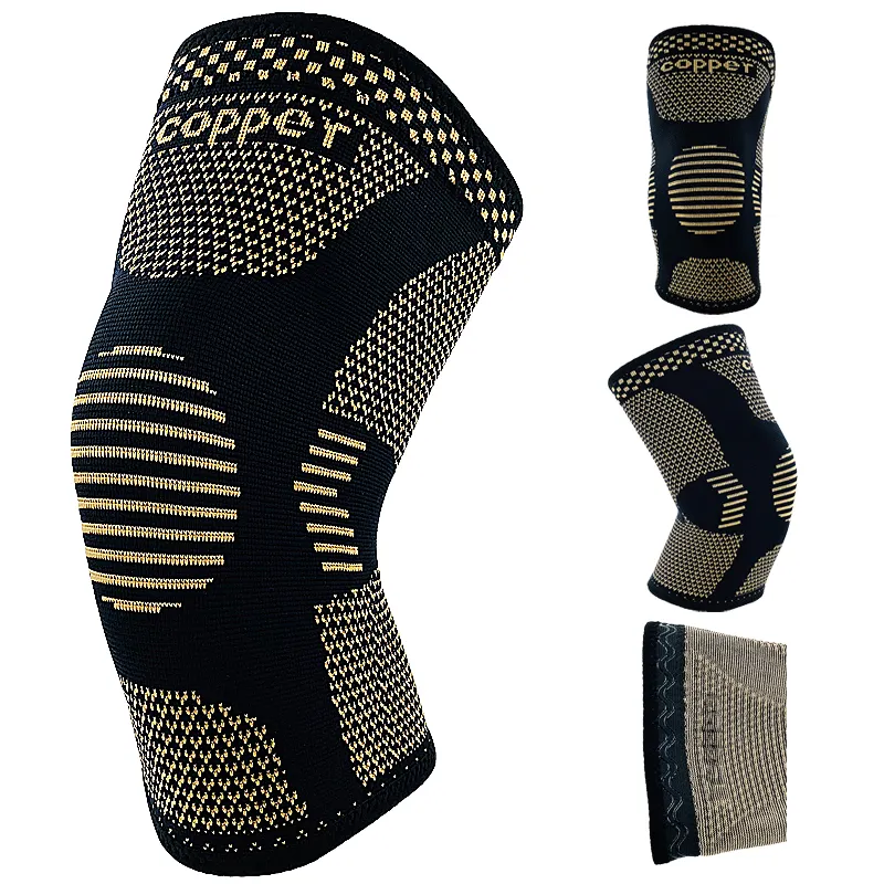 HYL-8280B Workout knee support Breathable copper knee brace knee sleeve straps for Pain Relief