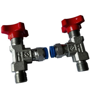 Válvula de Retención de Aguja de Compresión M14x1.5 W-01-2xM14 con Interruptor de Manómetro Mecánico para Controlar Gas, Aceite y Agua - Product Image 1