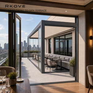 Commercial Hospitality Pergola with Durable Glass Facade Integration for Urban Hotel Renovations - Product Image 2