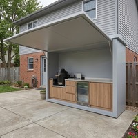 Cuisine extérieure certifiée CE sans formaldéhyde en acier inoxydable 316 avec abri pour patio, îlot barbecue de haute qualité avec abri