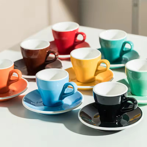 Classic Luxury 80ml Mini <b>Espresso</b> Ceramic Coffee Mug Set with Saucer and Plates Custom Logo Back to School - Product Image 4