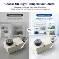 Thermostat capillaire F2000 -35~+35 ° Contrôleur de température réglable pour armoire électrique, réfrigération, stockage frigorifique