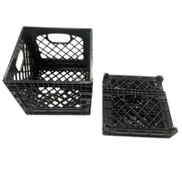 Caisse à lait pliable en plastique de 16 carats avec couvercle en plastique-robuste, empilable, durable et facile à saisir.